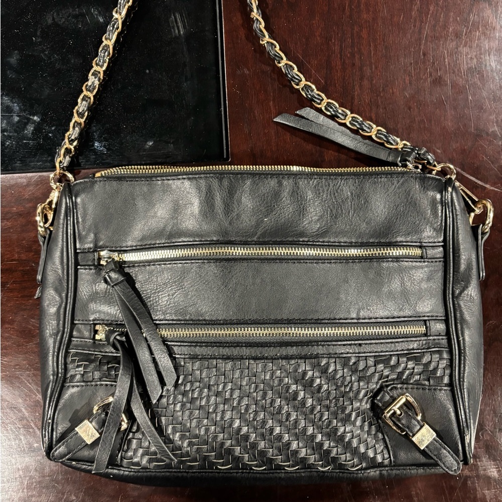 Black Faux Leather Crossbody Bag - Picture 2 of 8